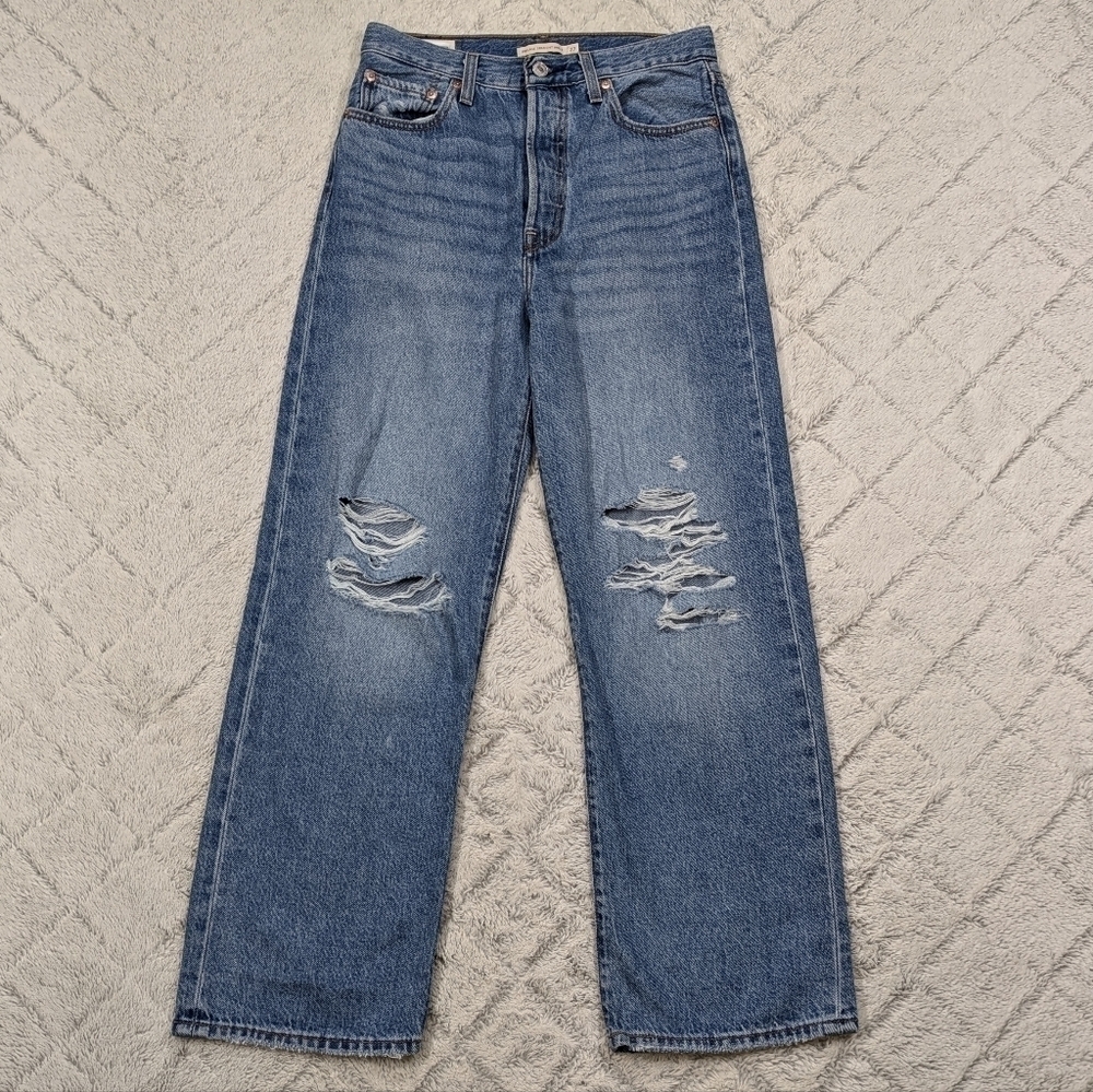 Levi's Jeans Women's 27 Blue After Love Ribcage Straight Ankle High-Rise Premium